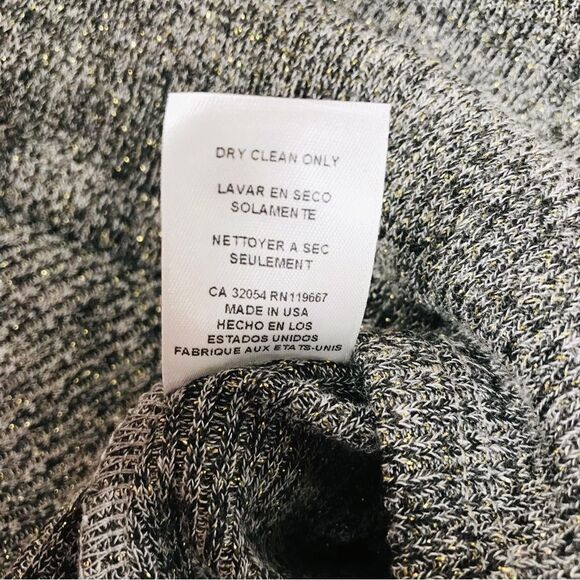 RACHEL PALLY Metallic Ruffle Sweater Top Flare Sleeve Gray Pewter‎ Small New - Picture 10 of 12